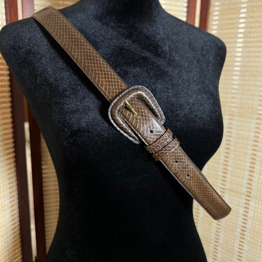 Vintage Genuine Snake Skin Brown Belt 2XL